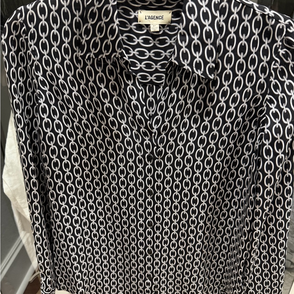 L'agence Monochrome Chain Pattern Button Down Shi… - image 2